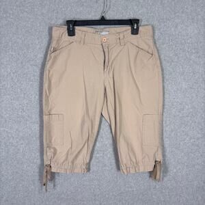 Duplex Cargo Bermuda Short Capri 10P Ripstop Khaki Utility Hiking GORP 15 Inseam